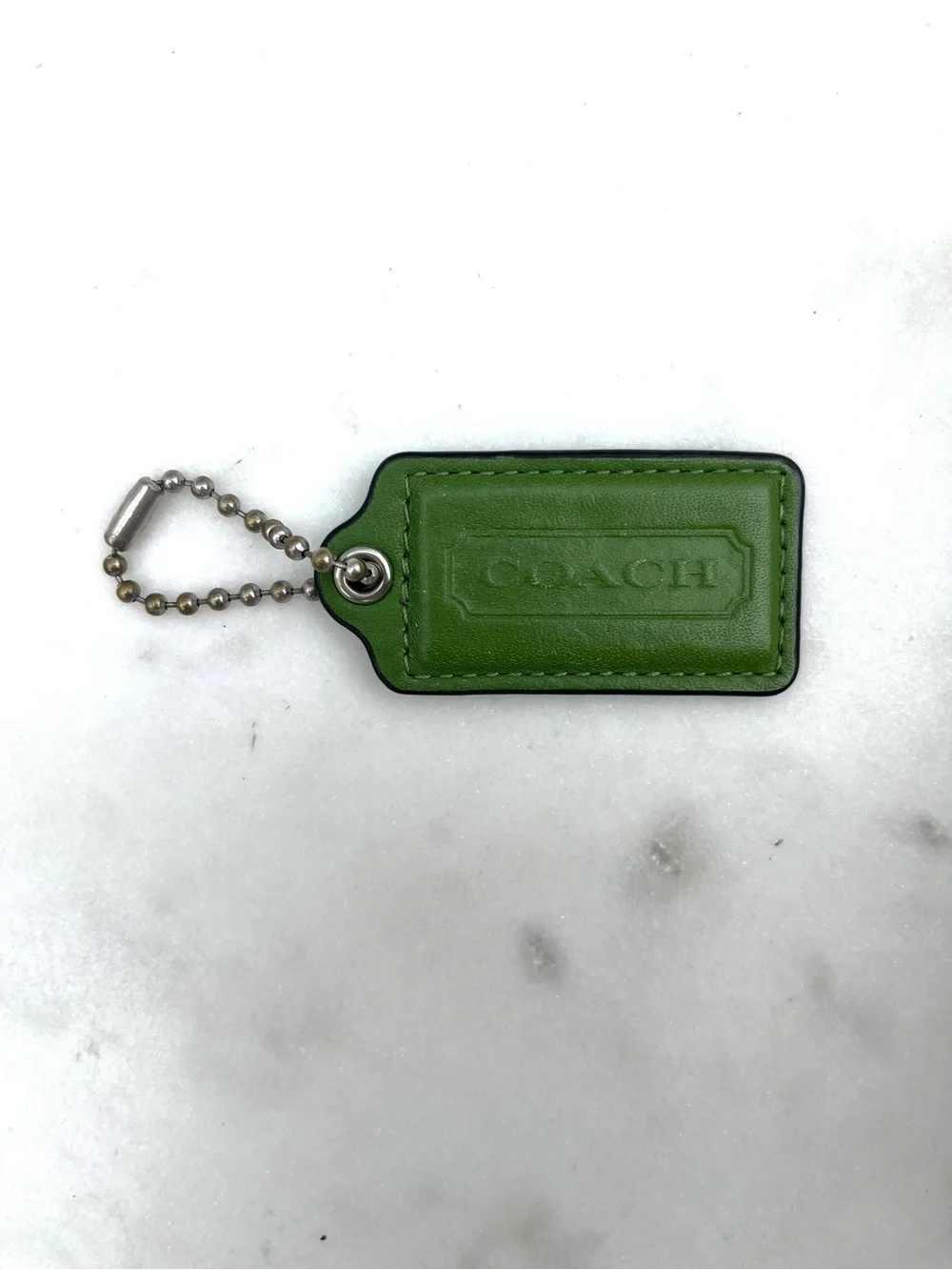 COACH Vintage Leather Hang Tag, Green